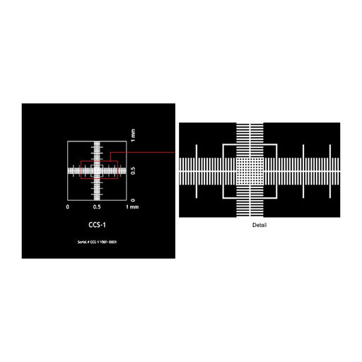 CCS-1 Micro-Tec 1mm cross scale, 0.01mm div., Si/Cr, opaque.