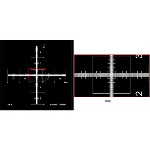 CCS-5 Micro-Tec 5mm cross scale, 0.01mm div., Si/Cr, opaque, unmounted