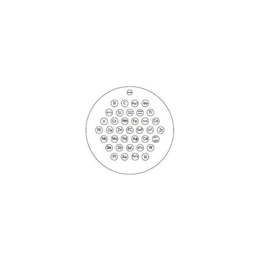 EM-Tec RXS-36MC metals reference standard, 36 metals/compounds plus F/C on stainless steel disc, ш25.4 x 9 mm