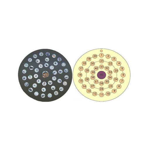 EM-Tec RXS-40MC+CL  mineral + cathode luminescence reference standard, 40 minerals plus F/C on stainless steel pin stub, ш25.4 mm
