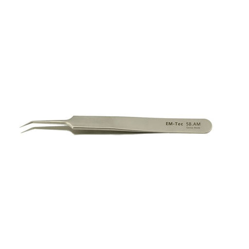 EM-Tec 5B.AM high precision tweezers, style 5B, extra fine bent tips, anti-magnetic stainless steel