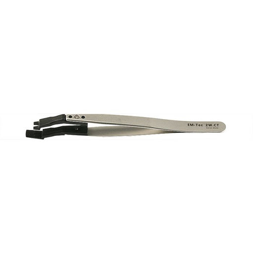 EM-Tec 2W.CT precision wafer handling tweezers for ш2 inch/51mm with ESD safe carbon fiber replaceable tips