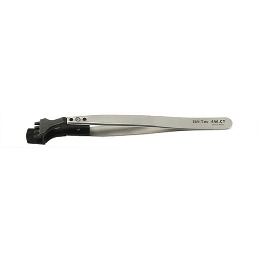 EM-Tec 4W.CT precision wafer handling tweezers for ш4 inch/100mm with ESD safe carbon fiber replaceable tips