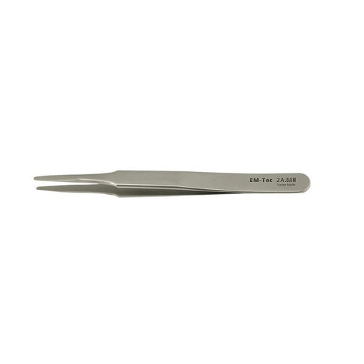 EM-Tec 2A.SAN high precision super alloy tweezers, style 2A, flat accurate round tips, fully non-magnetic