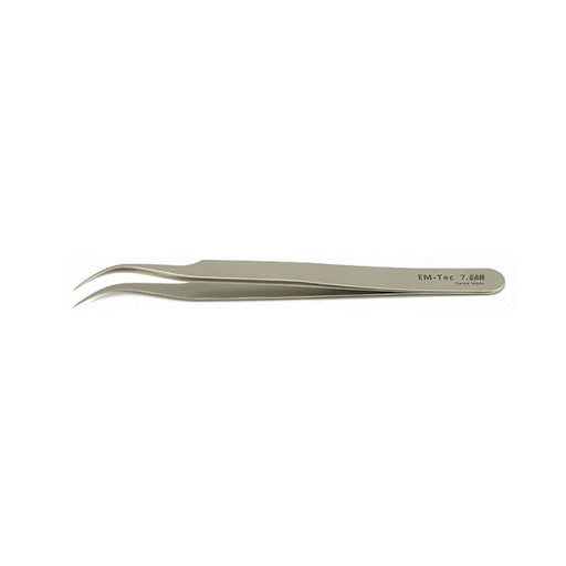 EM-Tec 7.SAN high precision super alloy tweezers, style 7, very fine curved tips, fully non-magnetic