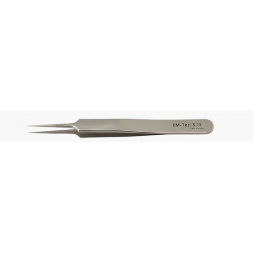 EM-Tec 5.TI high precision tweezers, style 5, extra fine straight tips, titanium