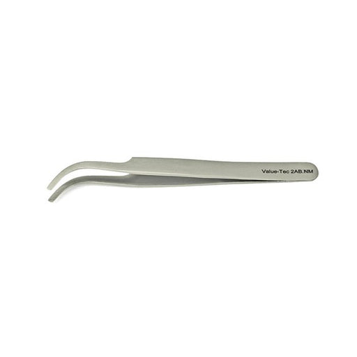 Value-Tec 2AB.NM general purpose tweezers, style 2AB, curved flat round tips, non-magnetic stainless steel