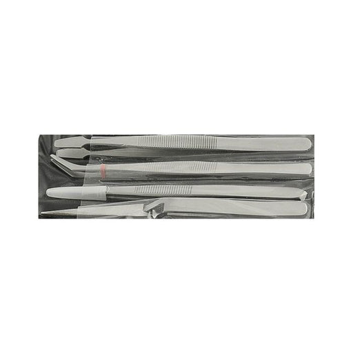 Value-Tec set of 4 short industrial strong tweezers, includes styles 110/127/126/130X, magnetic stainless steel