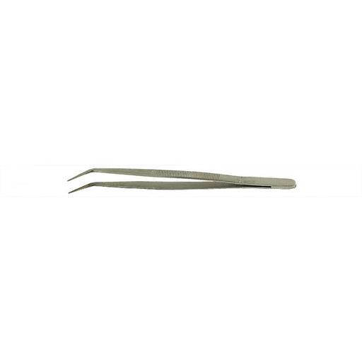 Value-Tec 660.MS industrial strong tweezers, style 660, bent serrated pointed tips, 150mm, magnetic stainless steel