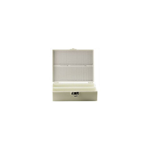 Micro-Tec M100WL tall slide storage box for 100 large 75x50mm slides, white