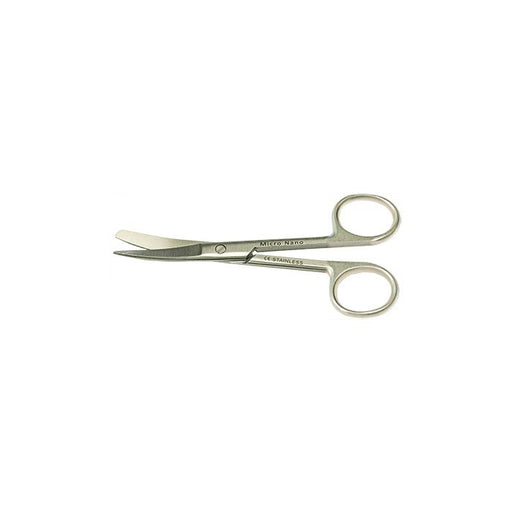 EM-Tec H11C microscopy lab scissors, sharp/blunt tips, curved, 110mm, 410 st. st.