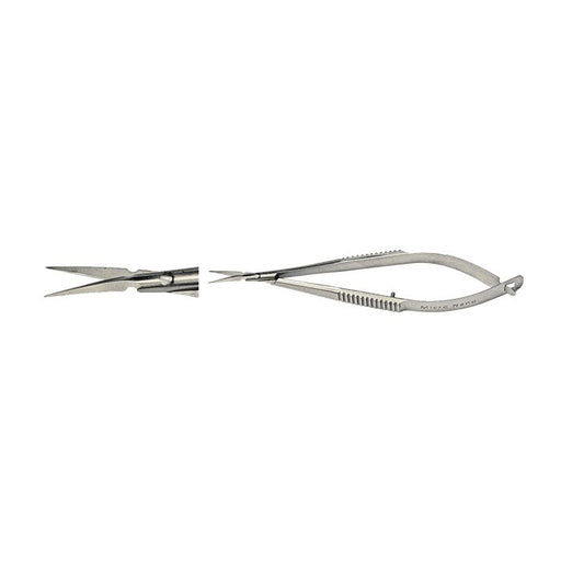 EM-Tec MS1 Vannas type micro scissors, sharp tips, straight, 80mm, 410 st.st.