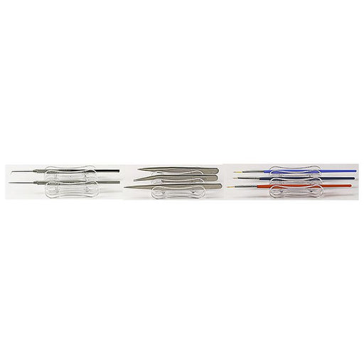 EM-Tec R5 clear acrylic tweezers, probe, brush & manipulator rest