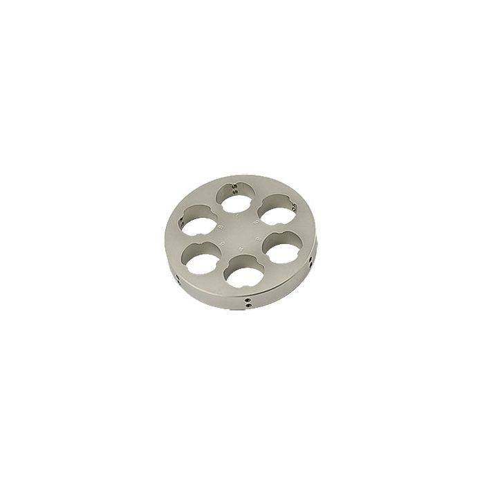 EM-Tec R6 top reference holder for 6x Ø25mm/1 inch metallographic mounts, pin