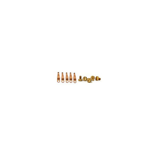 5 each EM-Tec copper alloy S-Clips with 5 each brass M2x3mm screws