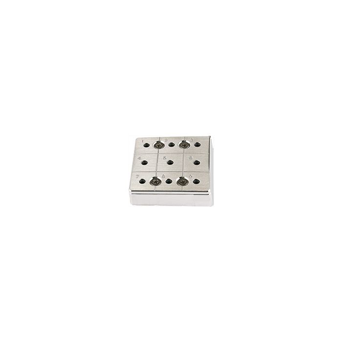 EM-Tec CS9/4 C-Square multi pin stub holder for 9x ����12.7mm or 4 x ����25.4mm pin stubs, M4