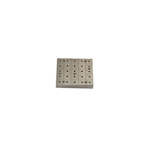 EM-Tec CS25/4 C-Square multi pin stub holder for 25x ����12.7mm or 4x or 9 x ����25.4mm pin stubs, M4