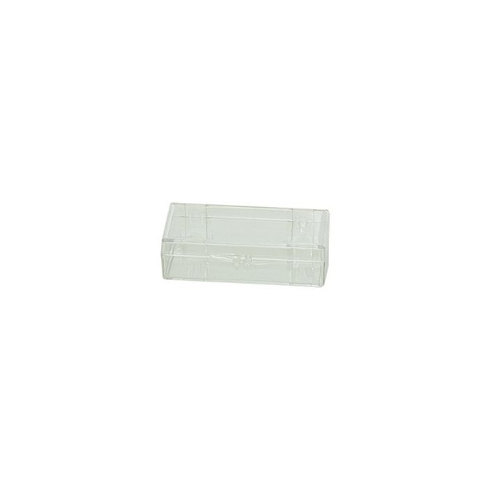 Micro-Tec C29 clear styrene plastic hinged storage boxes, 72x30x19mm