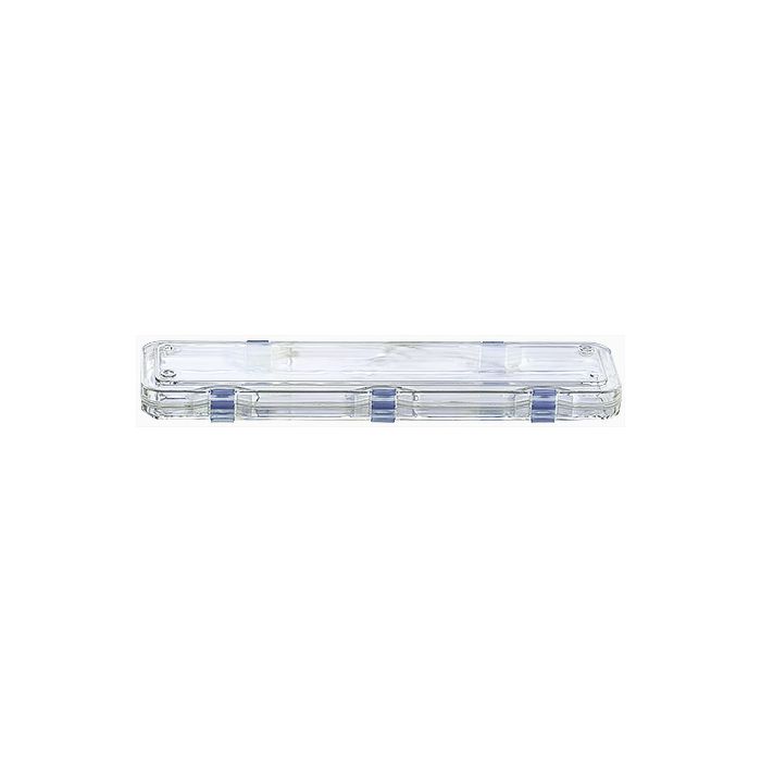 Micro-Tec M93 clear plastic membrane box, hinged, 300x75x25mm