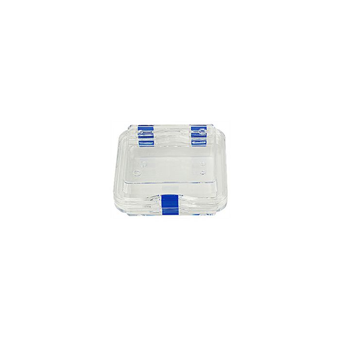 Micro-Tec M44 clear plastic membrane box, hinged,  100x100x40mm