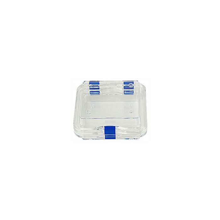 Micro-Tec M44 clear plastic membrane box, hinged,  100x100x40mm