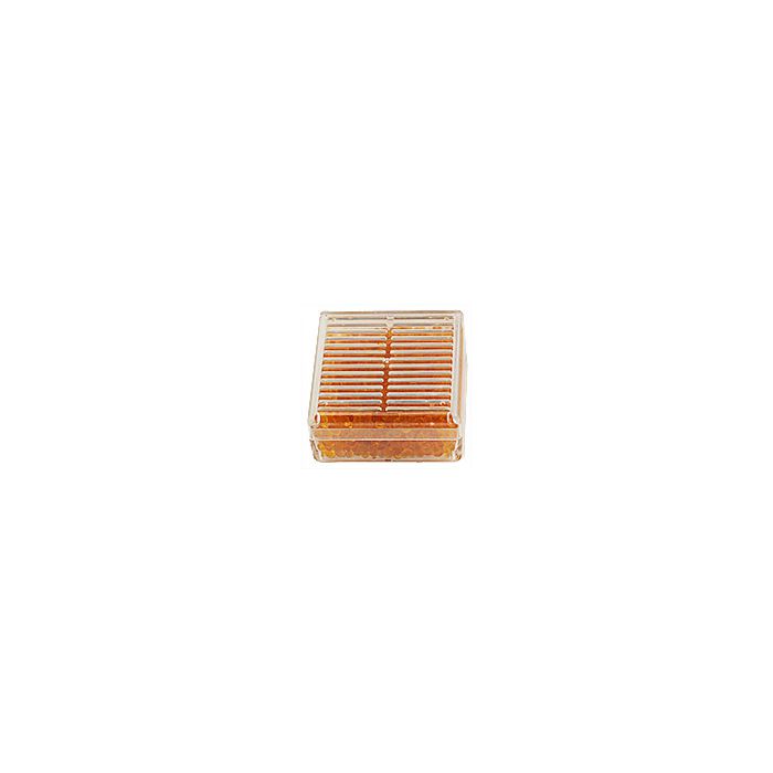 Micro-Tec DB5 reusable desiccant box with orange indicating silica gel, 55x55x27mm