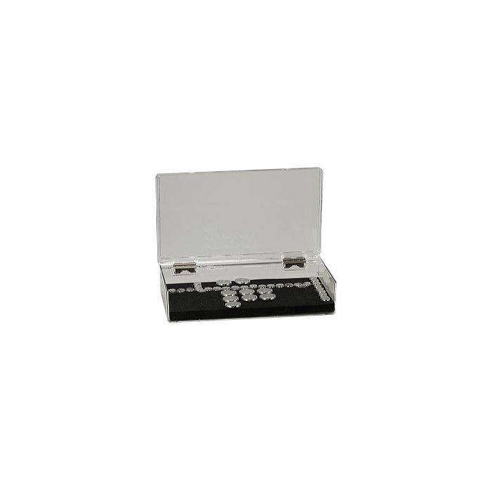 EM-Tec SB153 high capacity clear styrene box for 153 standard 12.7mm pin stubs