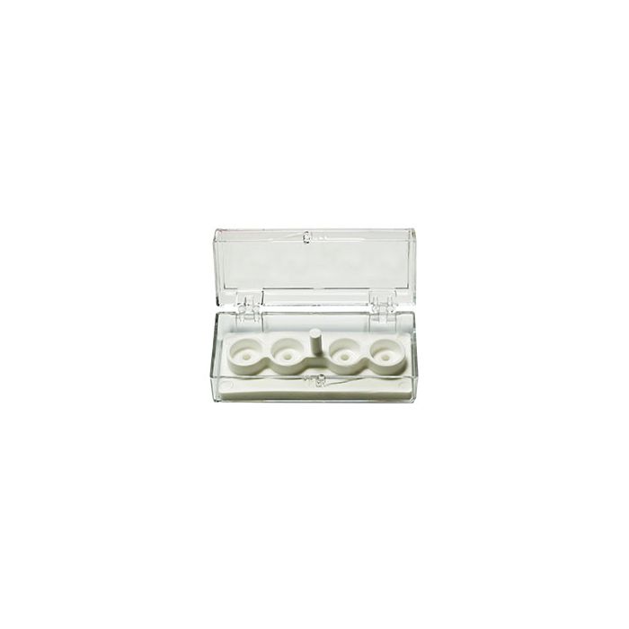 EM-Tec SJ5 clear styrene storage box for 4 x  ш12.2mm JEOL cylinder stubs