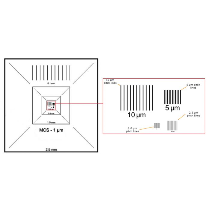 EM-Tec MCS-1TR traceable calibration standard, 2.5mm to 1Âµm, unmounted