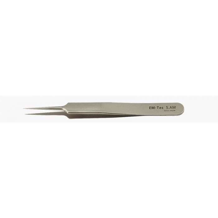 EM-Tec 5.AM high precision tweezers, style 5, extra fine straight tips, anti-magnetic stainless steel