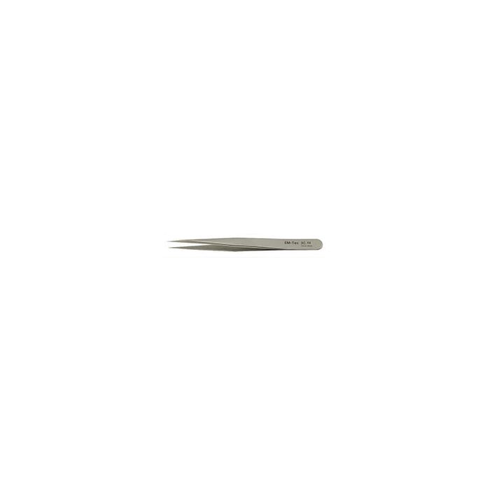 EM-Tec 3C.TI high precision tweezers, style 3C, short, very sharp fine tips, titanium