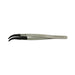 EM-Tec 2AB.CT ESD safe carbon fiber replaceable tip tweezers, flat wide curved tips