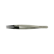 EM-Tec 242.CT ESD safe carbon fiber replaceable tip tweezers, flat narrow tips