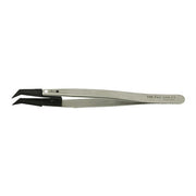 EM-Tec 246.CT ESD safe carbon fiber replaceable tip tweezers, pointed, bent tips