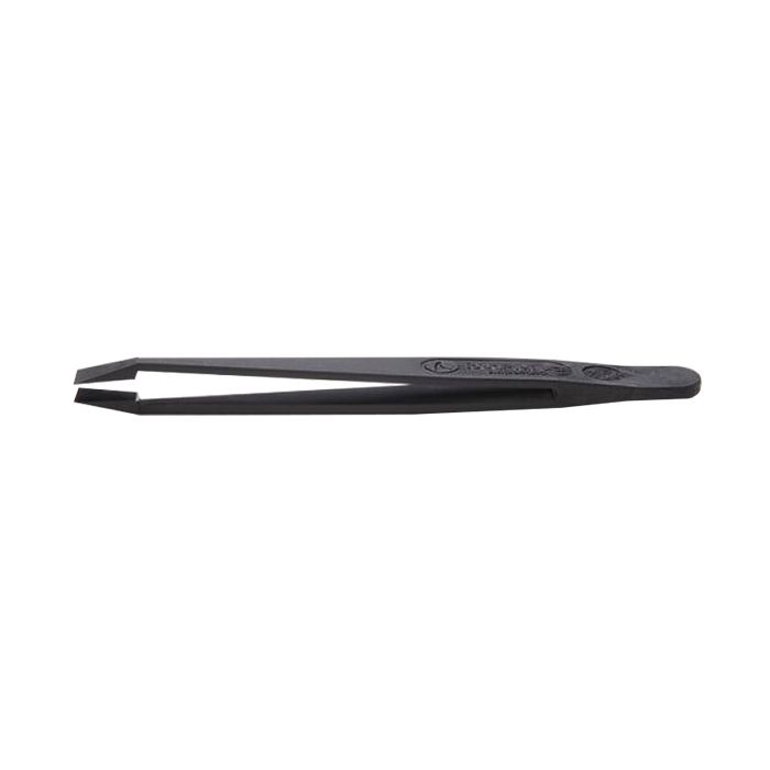EM-Tec 710.CT ESD safe PVDF/carbon fibre reinforced tweezers, flat thin tips