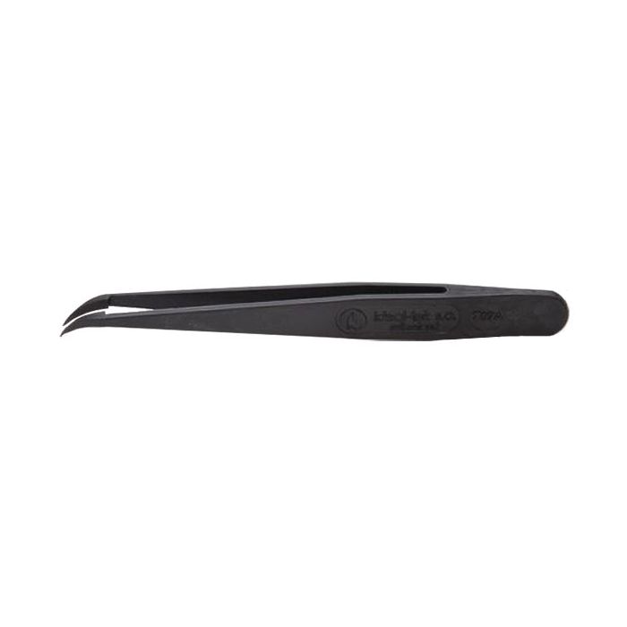 EM-Tec 707A.CN ESD safe PA66/carbon fibre reinforced tweezers, sharp curved tips
