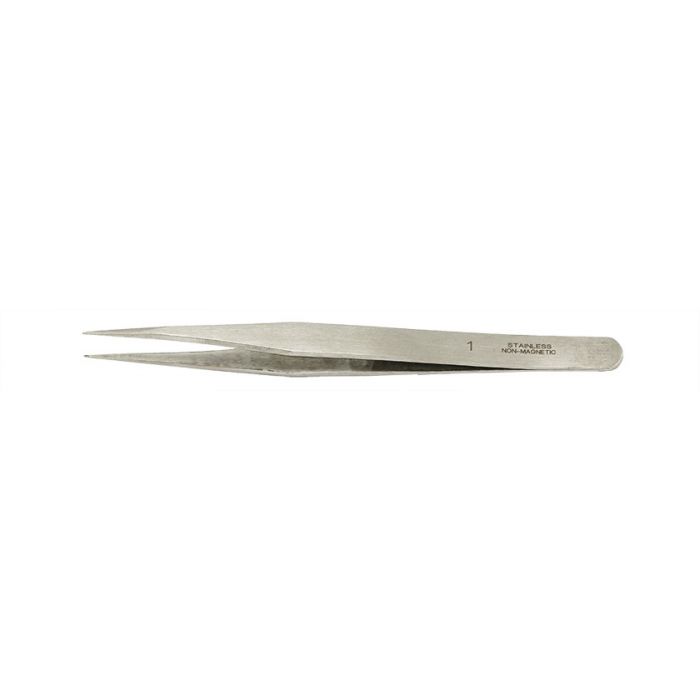 Value-Tec 1.NM general purpose tweezers, style 1, strong fine pointed tips, non-magnetic stainless steel