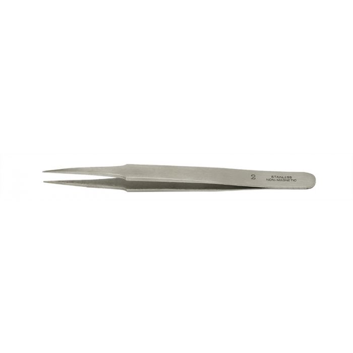 Value-Tec 2.NM general purpose tweezers, style 2, strong pointed tips, non-magnetic stainless steel