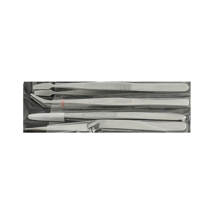 Value-Tec set of 4 short industrial strong tweezers, includes styles 110/127/126/130X, magnetic stainless steel