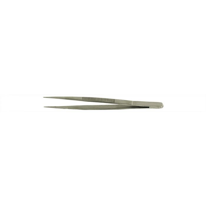 Value-Tec 510.MS industrial strong tweezers, style 510, straight serrated pointed tips, 140mm, magnetic stainless steel