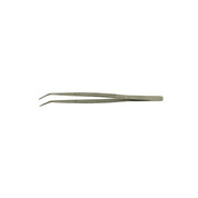 Value-Tec 664.MS industrial strong tweezers, style 664, anti-twist, bent serrated pointed tips, 150mm, magnetic stainless steel