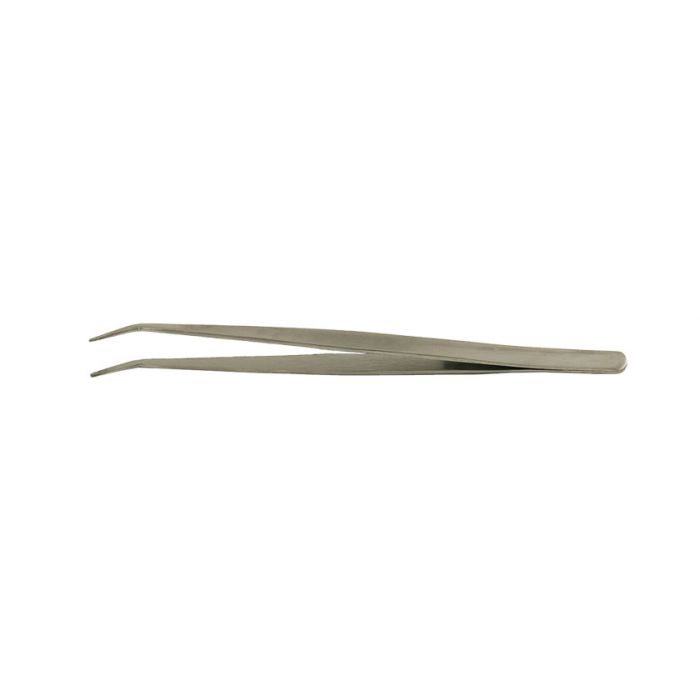 Value-Tec 686.MS industrial strong tweezers, style 686, bent smooth pointed tips, 178mm, magnetic stainless steel