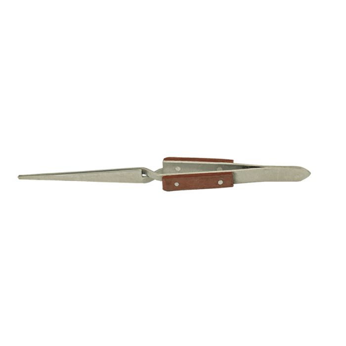 Value-Tec 63X.MS fibre grip strong reversed tweezers, style 63X, straight serrated blunt tips, 165mm, magnetic stainless steel