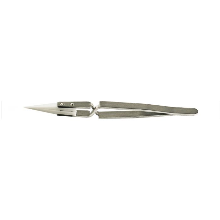 Value-Tec 1X.ZTA ceramic tips reversed tweezers, sharp tips, 142mm