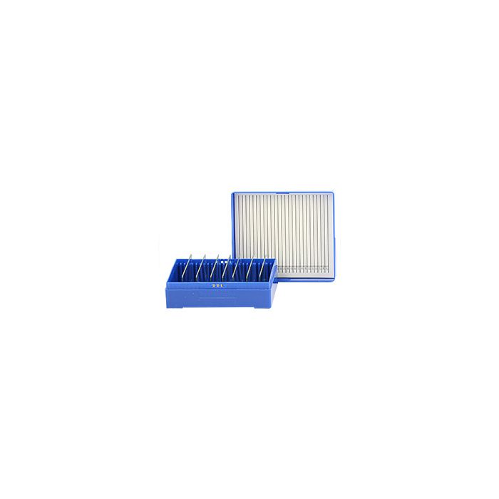 Micro-Tec M25B slide storage box for 25 standard 75x25mm slides, blue