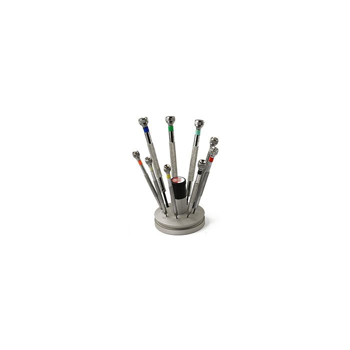 Value-Tec S9 screwdriver set with round aluminium base, 0.5 Гўв‚¬вЂњ 2.5mm blades