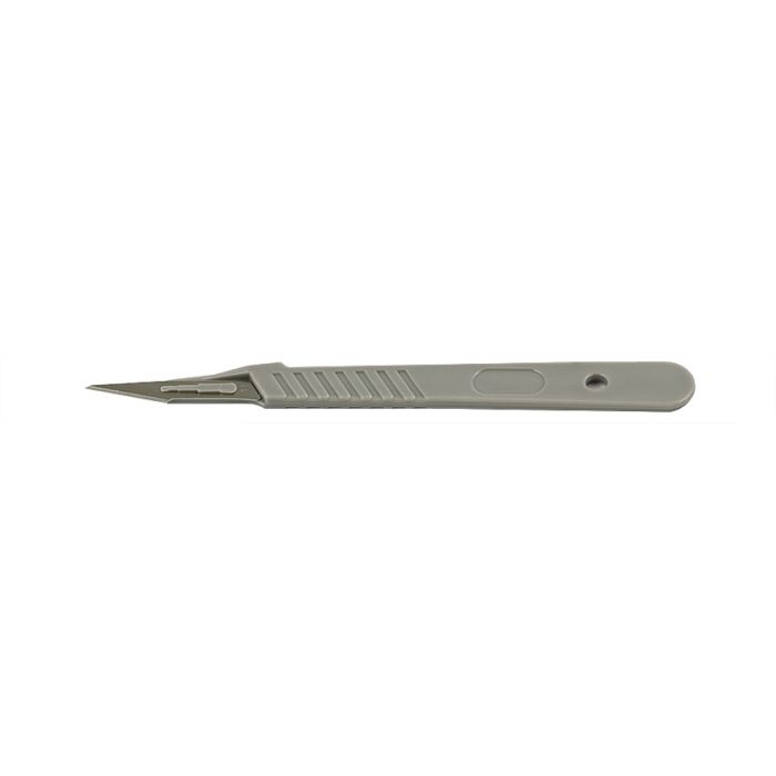 Micro-Tec disposable carbon steel scalpels #11 with plastic handle, sterile