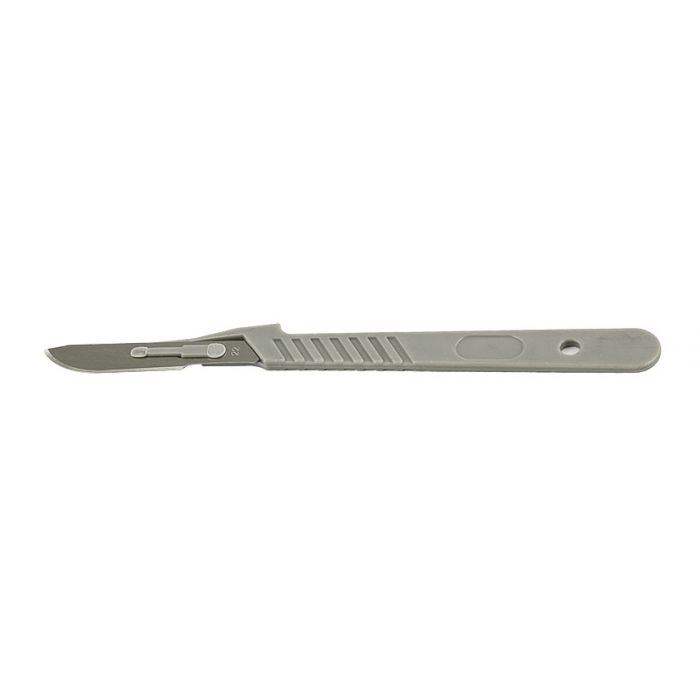 Micro-Tec disposable carbon steel scalpels #22 with plastic handle, sterile