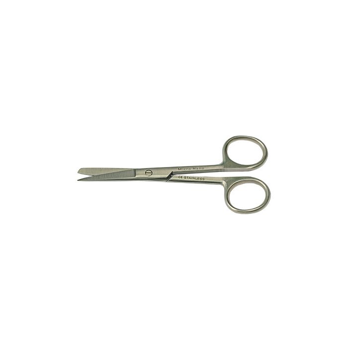 EM-Tec H11 microscopy lab scissors, sharp/blunt tips, straight, 110mm, 410 st. st.