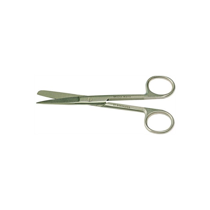 EM-Tec H13 microscopy lab scissors, sharp/blunt tips, straight, 130mm, 410 st. st.